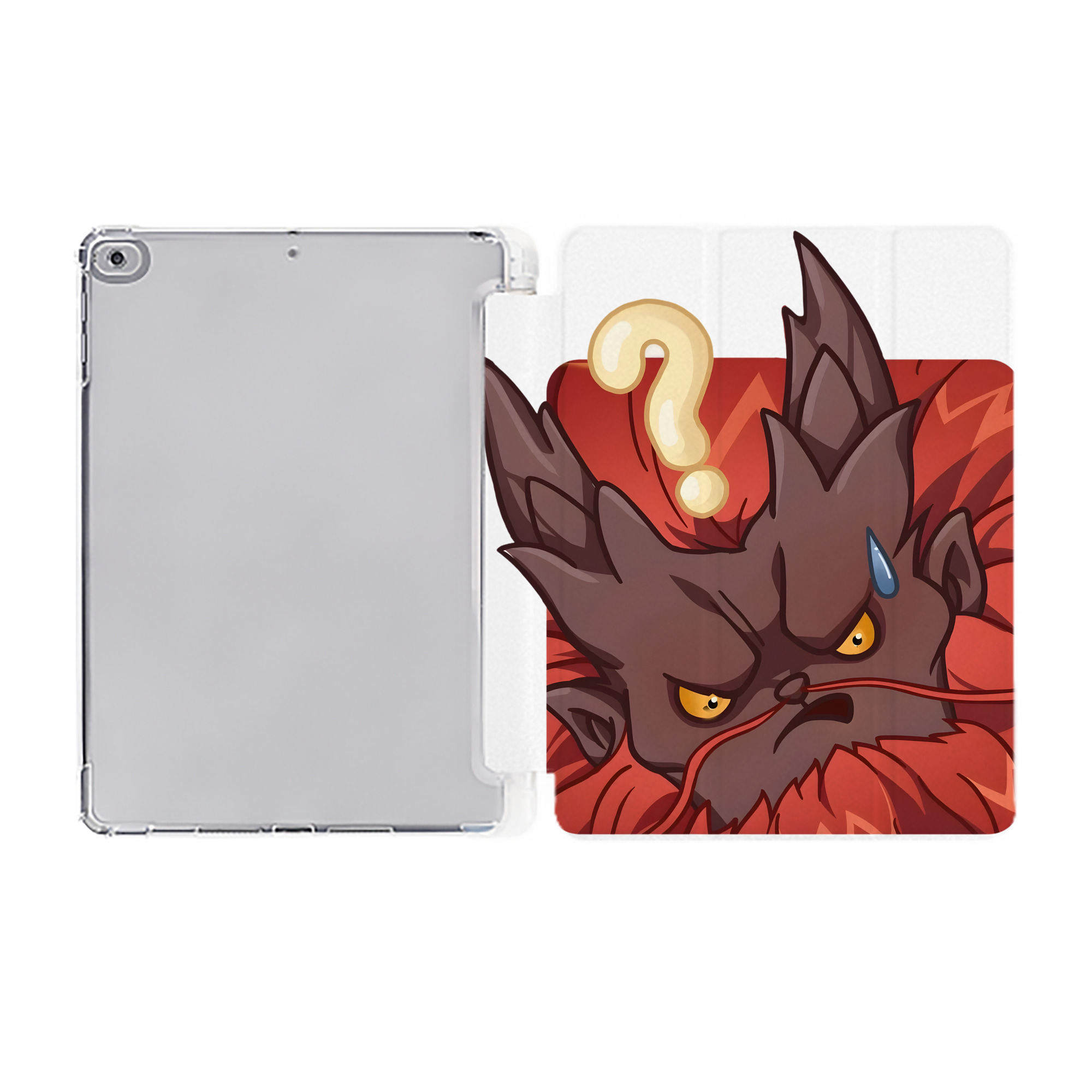 （画像用） Ne Zha 2 ナタ 魔童の大暴れ IPad ケース ペン収納付き 三つ折りスタンド PUレザー×シリコン 対応機種9.5/10.5/10.9インチ